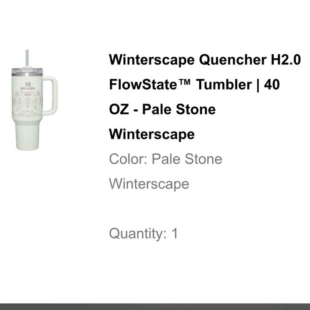 NIB/NWT Stanley 40oz Tumbler in Pale Stone Winterscape - Picture 9 of 13